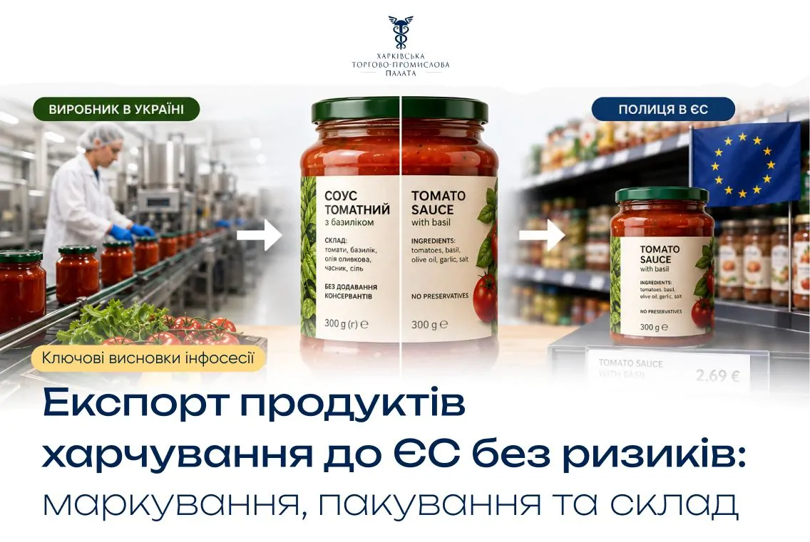 30 квітня 2026 року відбулась інформаційна сесія «Експорт продуктів харчування до ЄС без ризиків: маркування, пакування та склад».