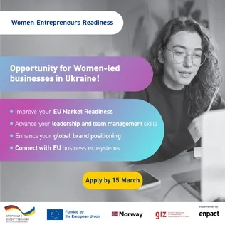 Подовжено прийом заявок на участь у проєкті «Women Entrepreneurs EU Readiness & Empowerment in Ukraine»!